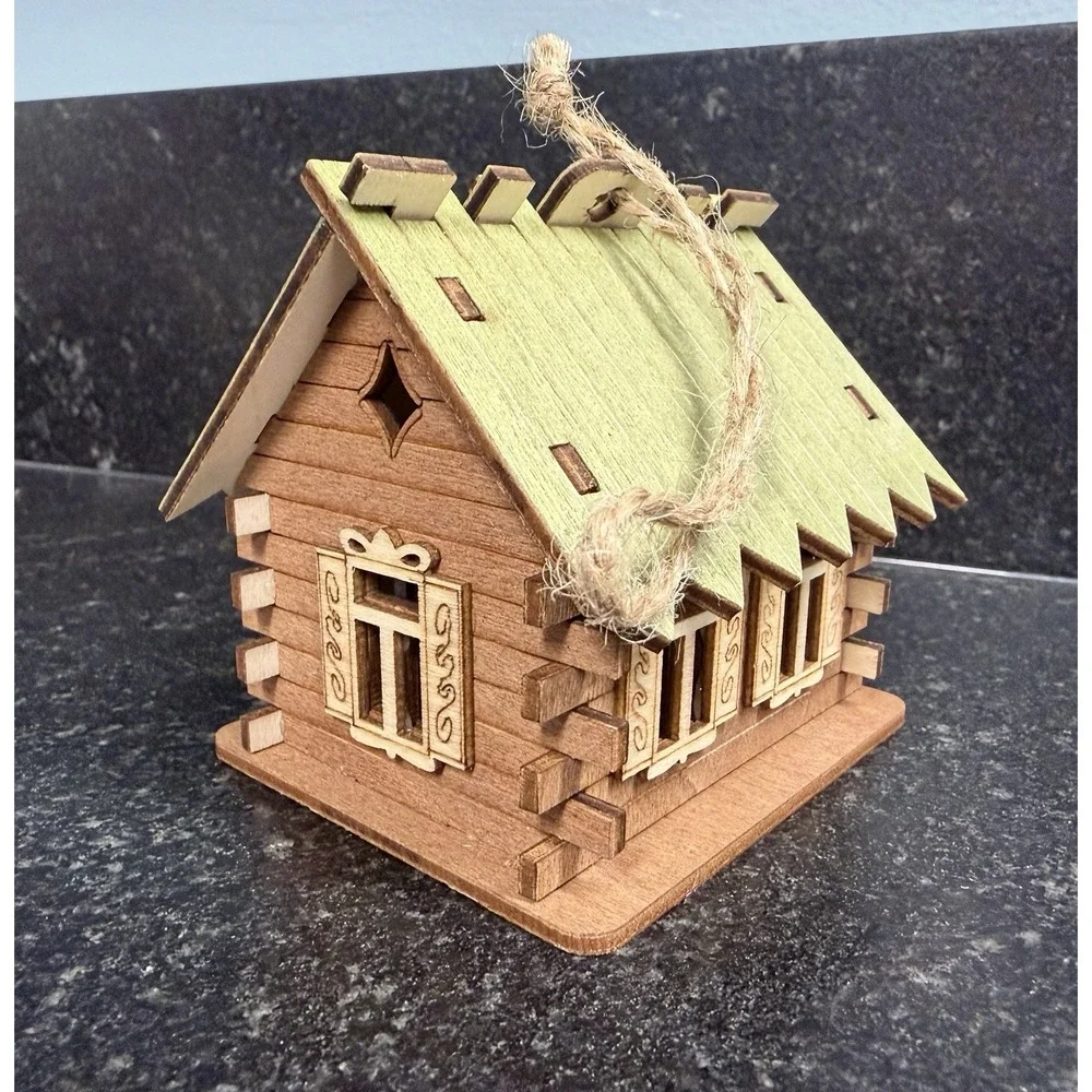 Rustic Cabin Christmas Ornament Lot 10pc Woodland Lodge Primitive Decor